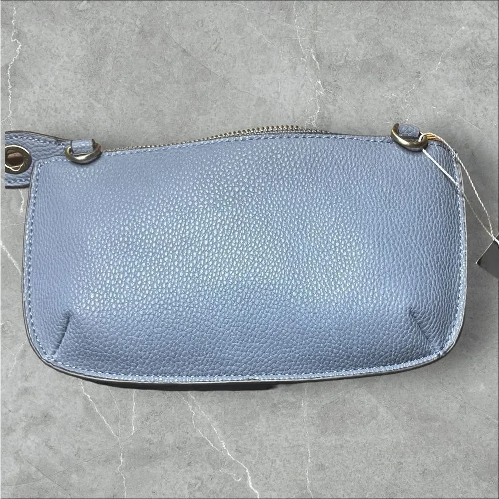 JOY SUSAN Dusty Baja Blue Vegan Leather Wallet Wristlet Crossbody Bag Purse